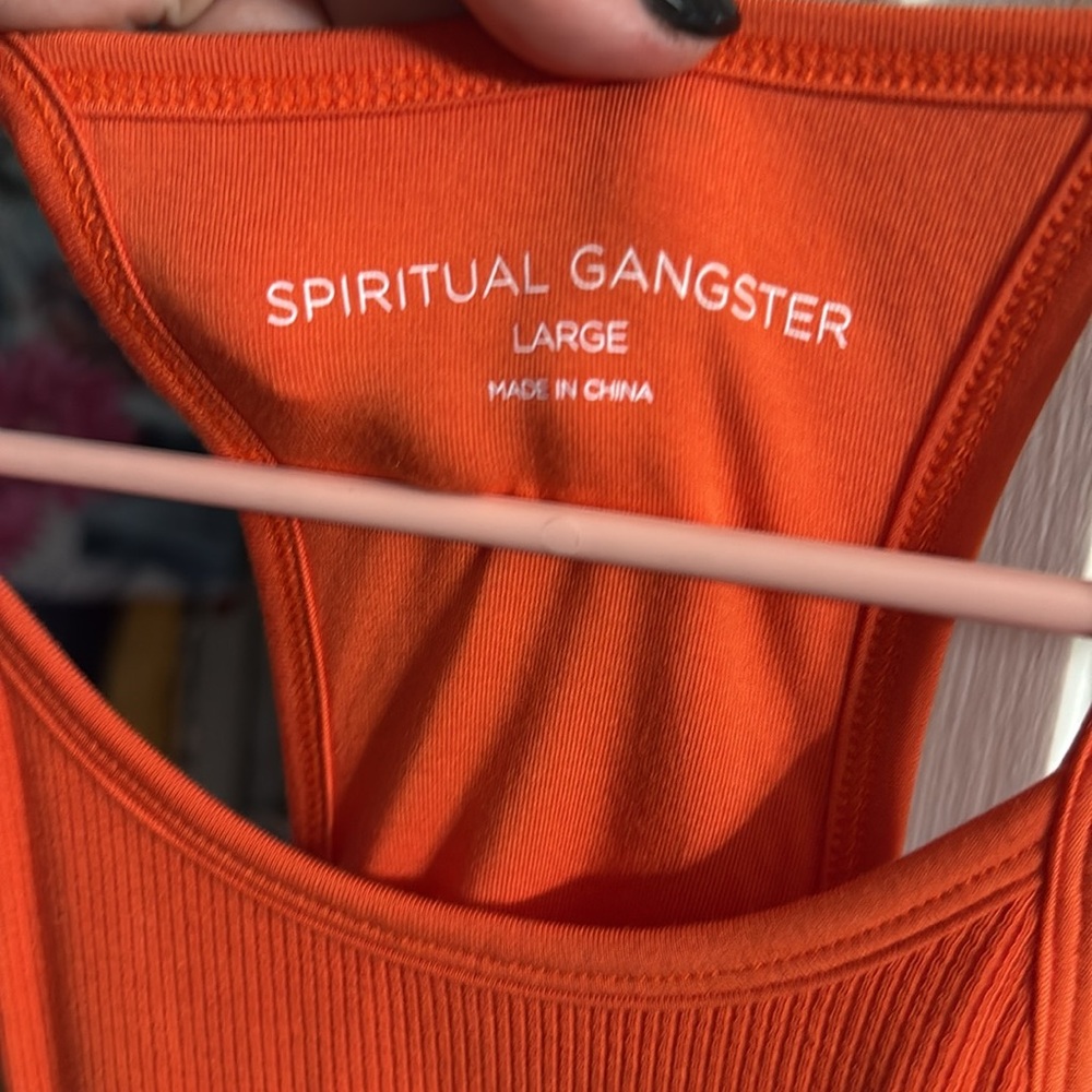 Spiritual Gangster Remi Ribbed Racerback Self-Bra Dress, Tigerlily, NWT - Picture 6 of 6